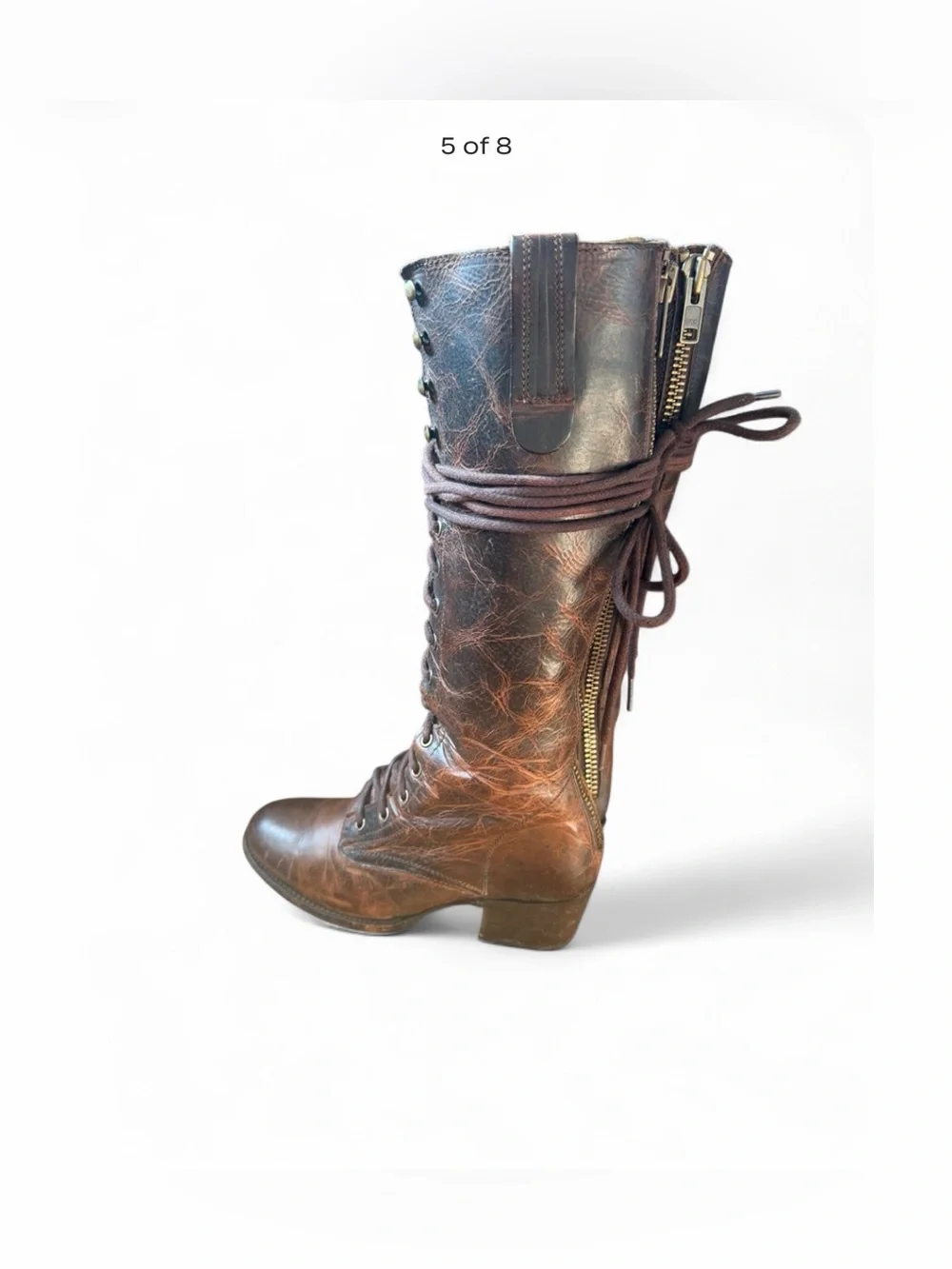 Freebird by Steven Grany Tall Leather Boots Cognac 7